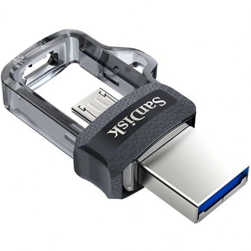 USB UDAR 256 GB USB 3.0/microUSB SanDisk Ultra Dual sivi