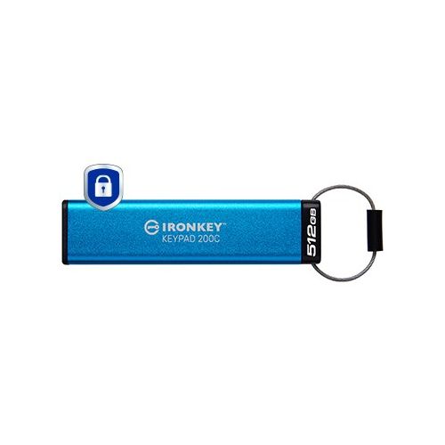 USB-ključ 512GB Kingston IronKey Keypad 200C AES-256 USB-C maloprodaja