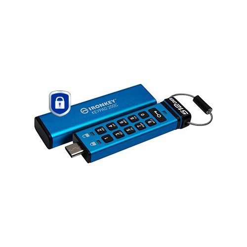 USB-ključ 512GB Kingston IronKey Keypad 200C AES-256 USB-C maloprodaja