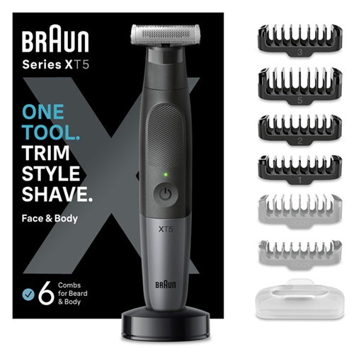 Strižnik za lase, brado in brivnik za telo Braun Series XT5 XT5300 (črn/srebrn)