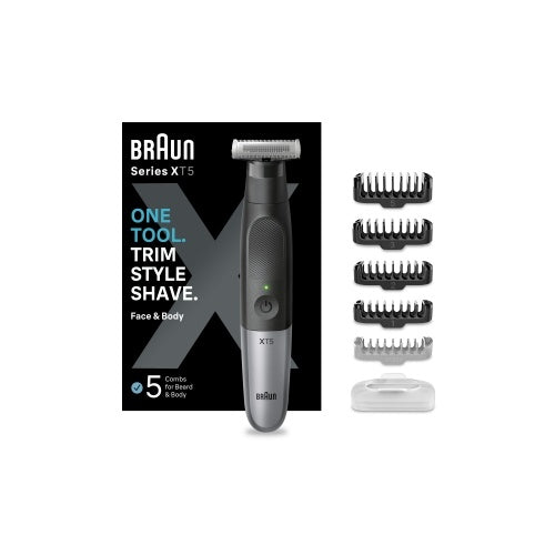 Strižnik za obraz in telo Braun Series X XT5100 (črn/srebrn)
