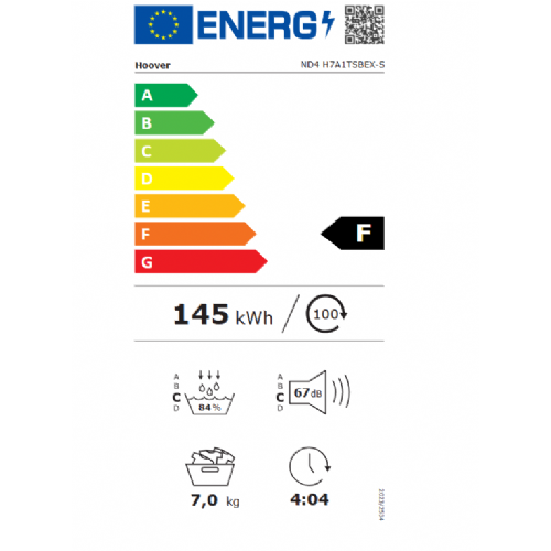 Hoover ND4 H7A1TSBEX-S sušilica rublja, SLIM, 7 kg, A+ (31102076)