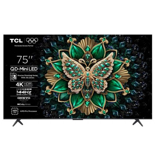 Televizor TCL 75C61K 190 cm (75''), 3840x2160 (4K UHD), QD-Mini LED, Google TV, 144Hz, Onkyo zvok z Dolby Atmos