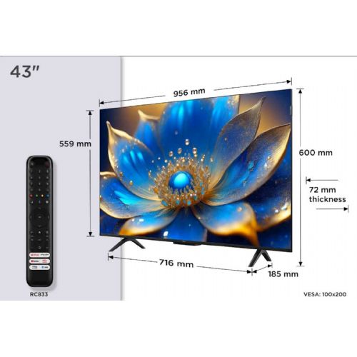 Televizor TCL 43P79K 108 cm (43''), 3840x2160 (4K UHD), QLED, Google TV,Dolby Vision & Atmos