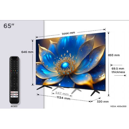 Telefizor TCL 65P79K 165 cm (65''), 3840x2160 (4K UHD), QLED, Google TV,Dolby Vision & Atmos 65P79K