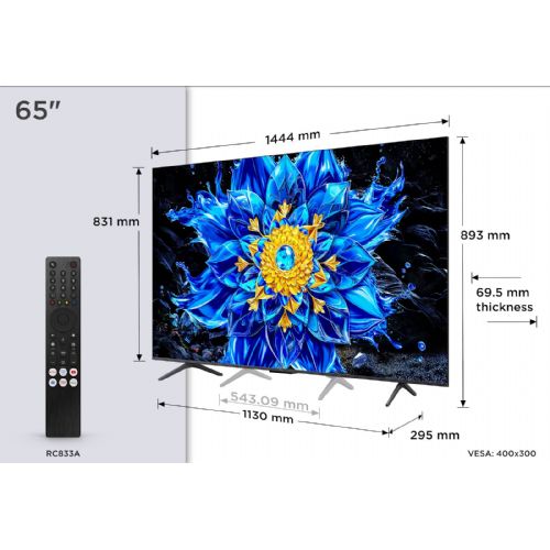 Televizor TCL 65P8L 4K QD-Mini LED, 144Hz, Dolby Vision, ONKYO zvok, Google TV