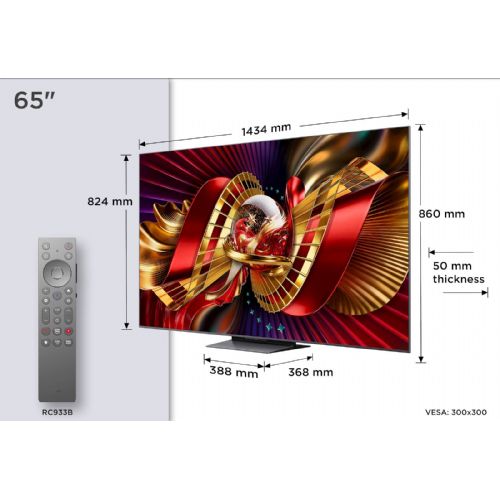 Televizor TCL 65C8L Mini LED, 4K, 144 Hz, Bang & Olufsen zvok, Google TV