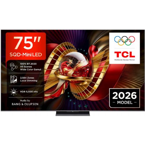 Televizor TCL 75C8L Mini LED, 4K, 144 Hz, Bang & Olufsen zvok, Google TV