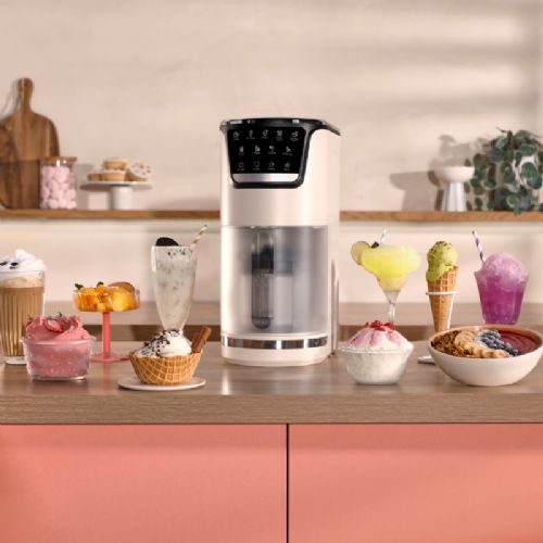Aparat za pripravo sladoleda Tefal Dolci IG602AE0, 1,4 l, 600 W, 10 programov v 1, bež in črne barve