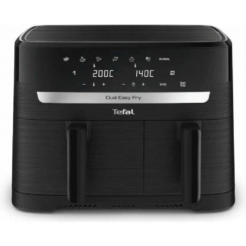 Cvrtnik na vroč zrak Tefal Dual Easy Fry EY901N10, 8,3 l, 2700 W, dvojna posoda, LCD zaslon