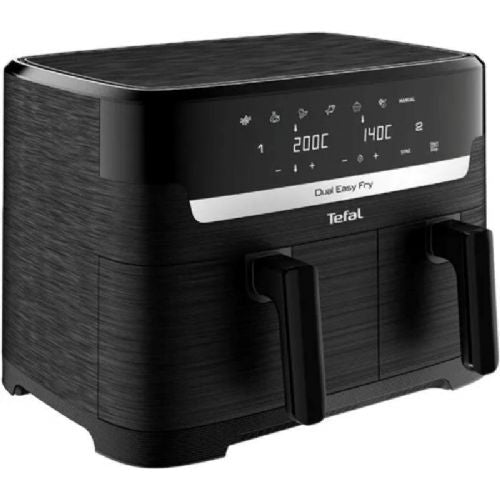 Cvrtnik na vroč zrak Tefal Dual Easy Fry EY901N10, 8,3 l, 2700 W, dvojna posoda, LCD zaslon