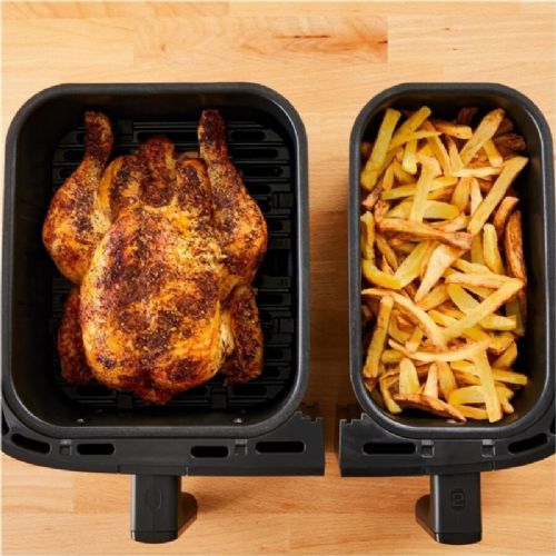 Cvrtnik na vroč zrak Tefal Dual Easy Fry EY901N10, 8,3 l, 2700 W, dvojna posoda, LCD zaslon