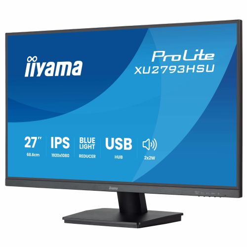 Monitor Iiyama ProLite XU2793HSU TFT, 68,6 cm (27"), 1080 x 1920, FHD, 16:9, IPS, 300 cd/m2, 1 ms, črna