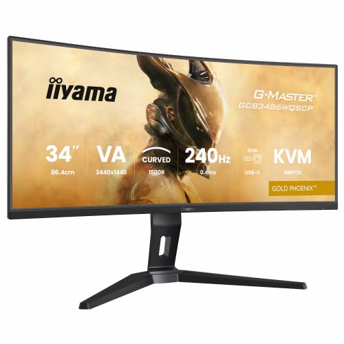Monitor Iiyama G-Master GCB3486WQSCP Gold Phoenix 86,4 cm (34"), 3440x1440 (WQHD), VA, 500 cd/m2, 21:9 ukrivljen