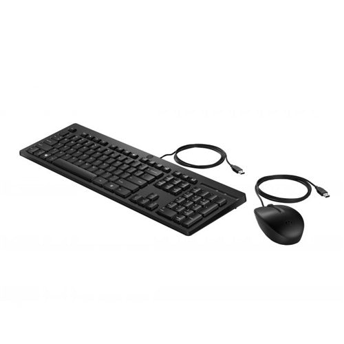 Tipkovnica HP 225 G2 žična USB komplet z miško, QWERTZ, črna, odporna na razlitje