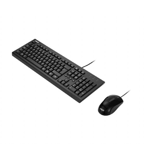 Tipkovnica z miško ASUS U2000 Wired Keyboard and Mouse Set, žični komplet, črn s Copilot tipko 90-XB1000KM00240-