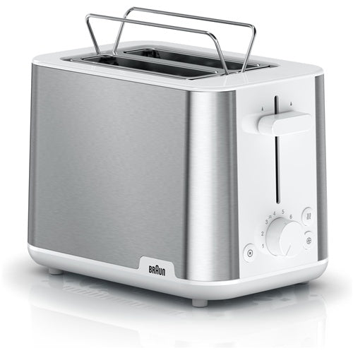 Toaster Braun PurShine HT 1510 WH, 900 W, za 2 rezini toasta, nerjaveče jeklo/bela