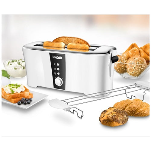 Toster Unold Design Dual, za 4 kriške tosta, 1450 W, bijelo/crni
