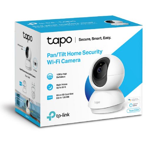 TP-Link Tapo C200 nadzorna kamera, dan/noć, panoramsko/nagibno pomicanje, FHD, Wi-Fi, bijela