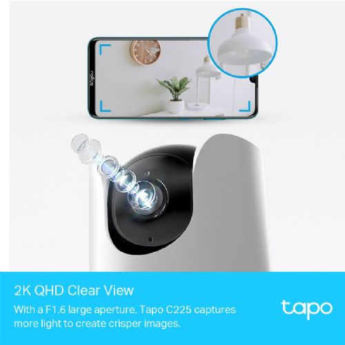 Notranja nadzorna kamera TP-Link Tapo C225, 2K, 360°, Wi-Fi, bela