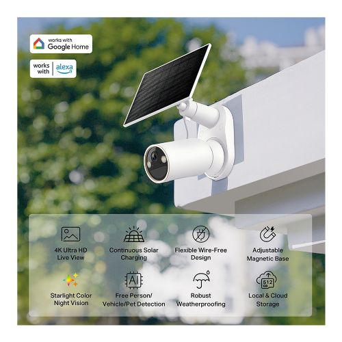 Varnostna kamera TP-Link Tapo C460 KIT zunanja, 4K Ultra HD, nočni vid v barvah, Wi-Fi, baterijsko/sončno napajanje