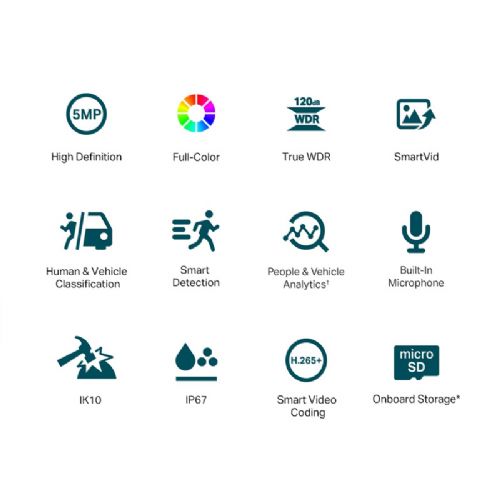 TP-LINK Vigi C250 4mm Full-Color IR dnevna/nočna 5MP LAN PoE/12V 2880x1620 nadzorna kamera