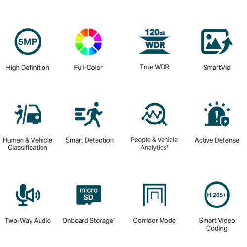 TP-LINK VIGI C450 4mm 5MP kupolasta nadzorna kamera u punoj boji