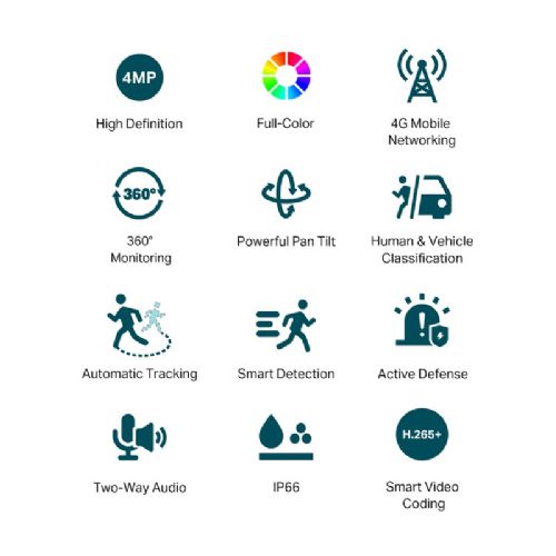 TP-LINK VIGI C540-4G 4mm 4MP Full-Color dnevna/nočna IR 4G QHD zunanja nadzorna kamera