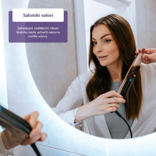 Ravnalec las TrueLife HairIron N3, keramične plošče 25 mm, ionizator UltraIonic, LED zaslon, 12 stopenj temperature