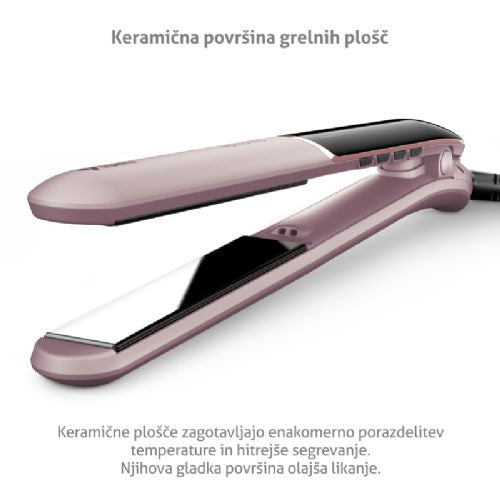 Ravnalec las TrueLife HairIron N3, keramične plošče 25 mm, ionizator UltraIonic, LED zaslon, 12 stopenj temperature