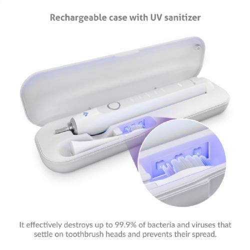 Sonični zobni ščetki TrueLife SonicBrush Clean70 UV Duo, 2 kosa, 90.000 gibov/min, 5 načinov, SmartPressure senzor, UV sterilizacija, 70 dni delovanja, USB-C