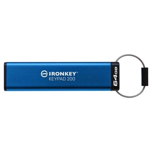 USB Kingston IronKey Keypad 200 512GB, USB-C, modra/črna