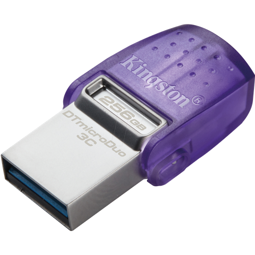 USB ključ Kingston DataTraveler microDuo 3C 256 GB, USB-A 3.2, USB-C 3.2, vijolična