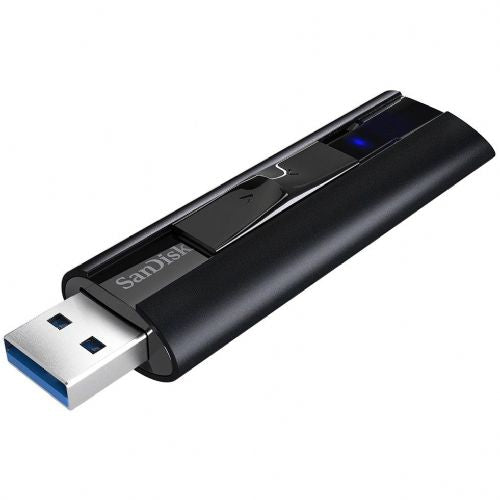USB 512GB SanDisk Extreme PRO črn, USB-A 3.2 Gen 1, do 420 MB/s, zaščita z geslom, aluminijasto ohišje