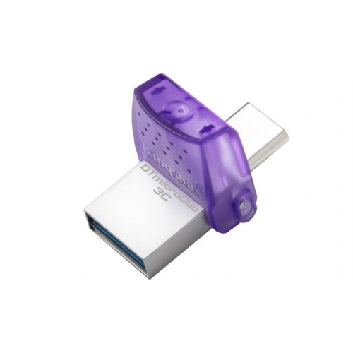 USB C & USB DISK Kingston 256GB DT microDuo3G3, 3.2 Gen1, OTG, plastičen s pokrovčkom DTDUO3CG3/256GB
