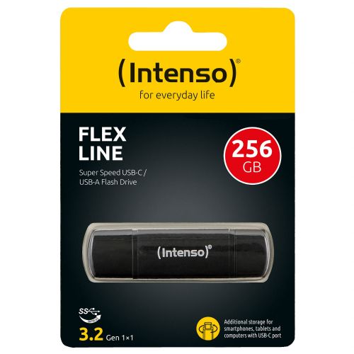 USB ključek Intenso Flex Line 256 GB (črn, USB-C in USB-A)