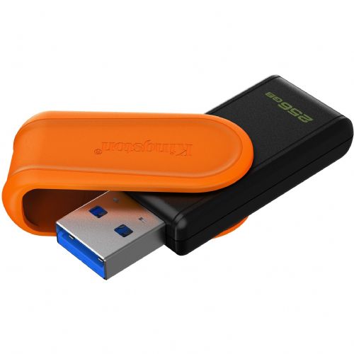 Kingston DataTraveler Exodia S USB flash pogon od 256 GB (crno/narančasti, USB-A 3.2 Gen 1)