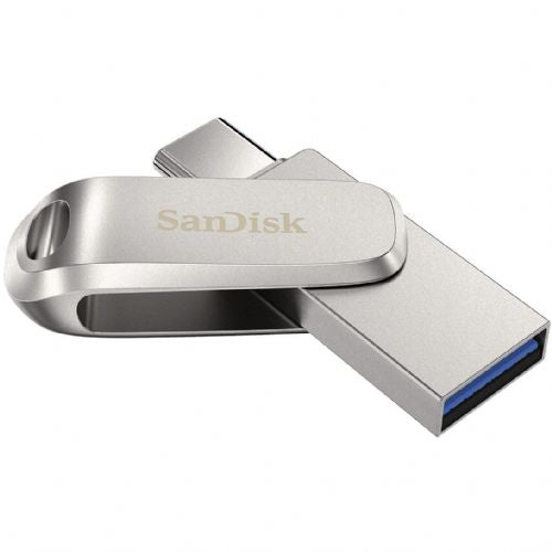 USB SanDisk Ultra Dual Drive Luxe 1 TB, USB-A 3.2 Gen 1, USB-C 3.2 Gen 1, srebrna