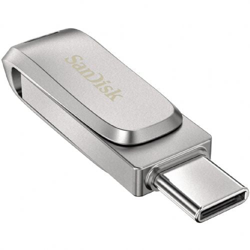 USB SanDisk Ultra Dual Drive Luxe 256 GB, USB-A 3.2 Gen 1, USB-C 3.2 Gen 1, srebrna