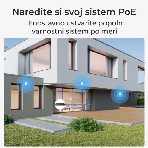 Varnostna kamera Reolink P434 Dome 4K, dvosmerni zvok, nočni vid, PoE, zaznavanje oseb/vozil, IP66 (bela/črna)