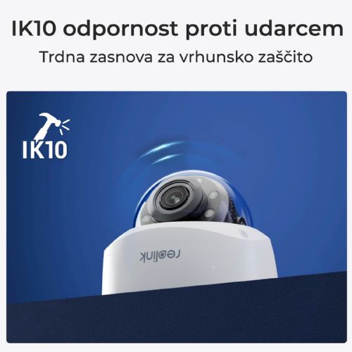 Varnostna kamera Reolink P437 4K 8MP, PoE, optična povečava 5x, zaznavanje oseb in vozil, IP67/IK10