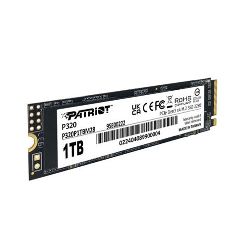 Vgradni SSD Patriot P320 1 TB PCIe 3.0 x4, NVMe 1.3, M.2 2280, branje 3.000 Mb/s, pisanje 2.200 Mb/s