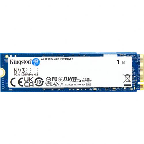 Vgradni SSD Kingston NV3 1 TB (PCIe 4.0 x4, NVMe, M.2 2280, branje 6.000 MB/s, 4.000 MB/s pisanje)