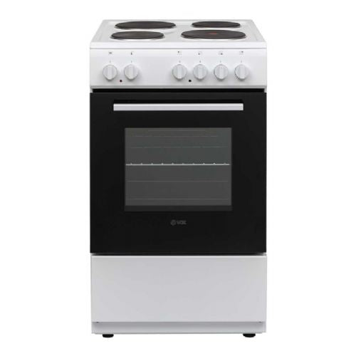 Električni štedilnik VOX EHB 5010 WG, 4 električne plošče, ventilacijska pečica (55 l), bel