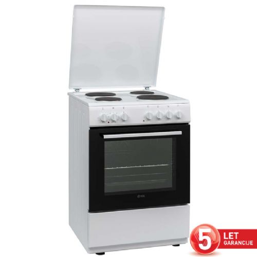 Električni štedilnik VOX ETR 6025 WG, 4 x elektrika, ventilacijska pečica (69 l), 60 x 85 x 60 cm