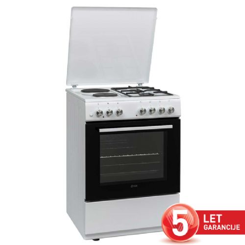 Kombinirani štednjak VOX GHT 6220 W, 2 električne + 2 plinske ploče, ventilacijska pećnica (65 l), bijela