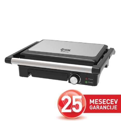 Kontaktni žar VOX KG-310, 2000W, dimenzija plošče: 28 x 17cm, termostat, črnos/sive barve