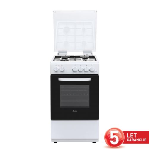 Plinski štedilnik VOX GHB 5400 W, 4x plin, 55l pečica, 50 x 85 x 60 cm, bel