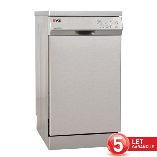 Prostostoječi pomivalni stroj VOX LC10Y15C IX E, razred E, 10 pogrinjkov, 6 programov, srebrn