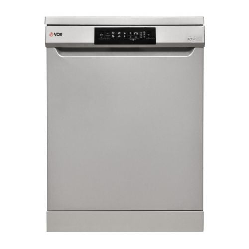 Samostojeća perilica posuđa VOX LC 12A15B IX E, klasa E, 12 mjesta, 6 programa, zaslon, srebrna boja